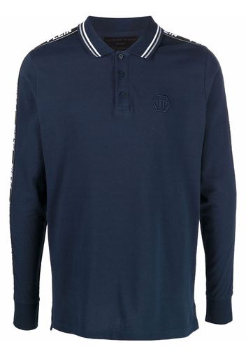Philipp Plein logo embroidered polo shirt - Blu