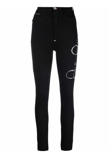 Philipp Plein super high-waist jeggings - Nero