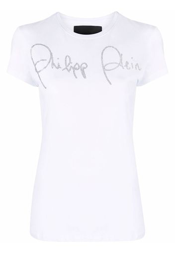 Philipp Plein T-shirt con strass - Bianco