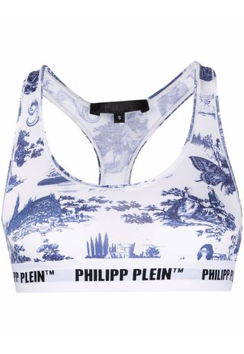 Philipp Plein Reggiseno En Plein Air con logo - Bianco