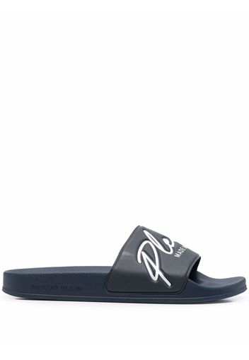 Philipp Plein Sandali slides goffrati - Blu