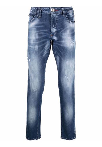 Philipp Plein Super Straight distressed denim jeans - Blu