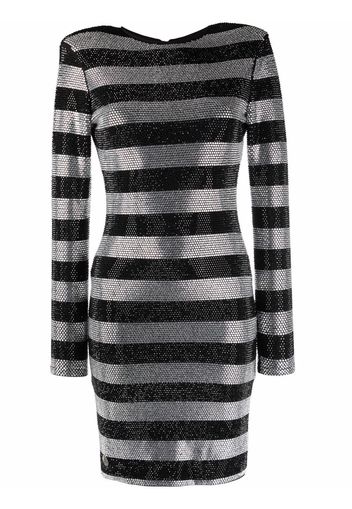 Philipp Plein crystal-stripes fitted mini dress - Nero