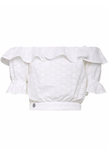 Philipp Plein Blusa con spalle scoperte - Bianco