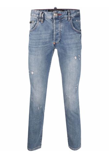 Philipp Plein Jeans skinny con effetto vissuto - Blu