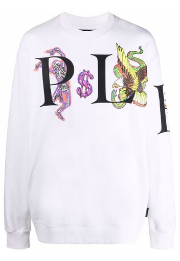 Philipp Plein Felpa con stampa - Bianco