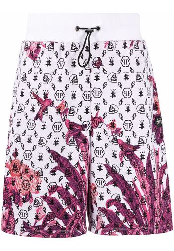 Philipp Plein Shorts a fiori - Bianco