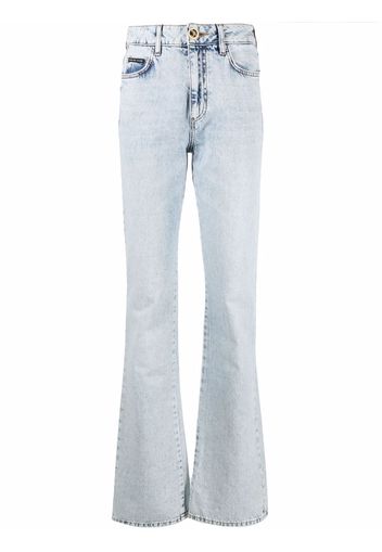 Philipp Plein Jeans svasati a vita alta - Blu