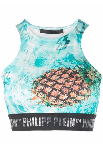 Philipp Plein Top sportivo Pineapple Skies - Blu