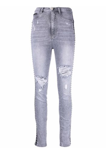 Philipp Plein high waist jeggings - Grigio