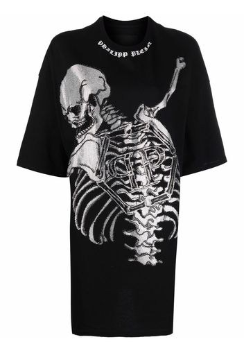 Philipp Plein Skeleton print T-shirt dress - Nero