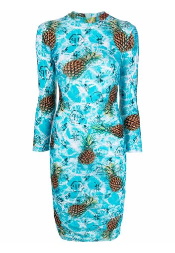 Philipp Plein Pineapple Skies short dress - Blu