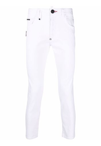 Philipp Plein Jeans skinny a vita bassa - Bianco