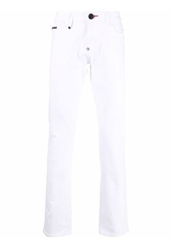 Philipp Plein Jeans slim a vita bassa - Bianco