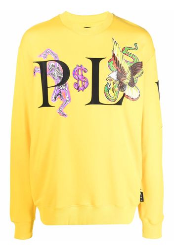 Philipp Plein Felpa con stampa - Giallo