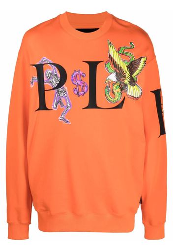 Philipp Plein Felpa con stampa - Arancione