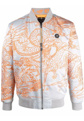 Philipp Plein Bomber con ricamo - Grigio