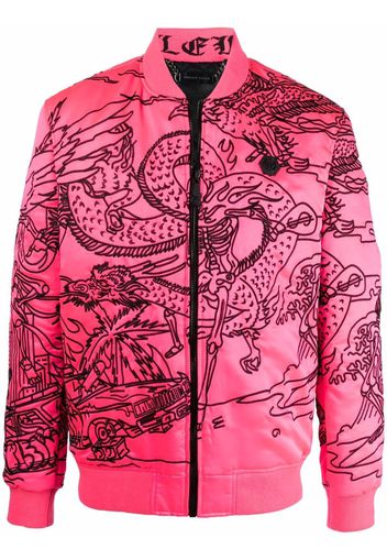 Philipp Plein Bomber con ricamo - Rosa