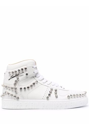 Philipp Plein Sneakers alte con borchie - Bianco