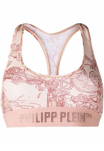 Philipp Plein Reggiseno con stampa - Arancione