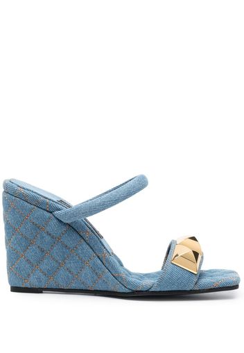 Philipp Plein 110mm stud-detail wedge sandals - Blu