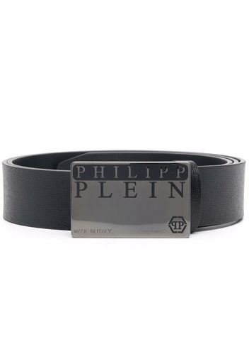 Philipp Plein logo buckle leather belt - Nero