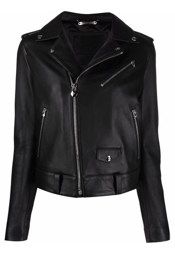 Philipp Plein leather biker jacket - Nero