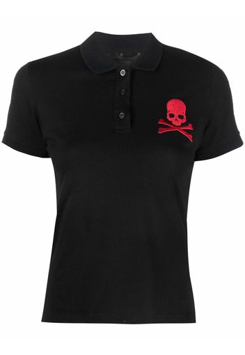 Philipp Plein skull-patch polo shirt - Nero