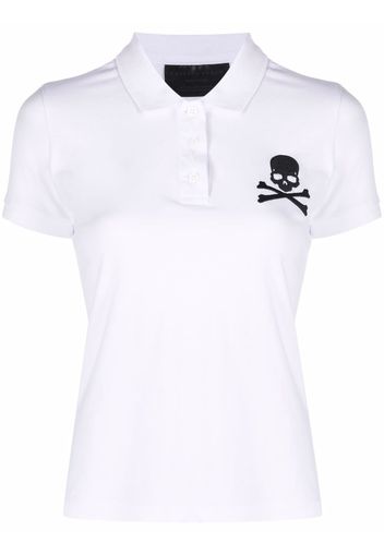 Philipp Plein skull-patch polo shirt - Bianco