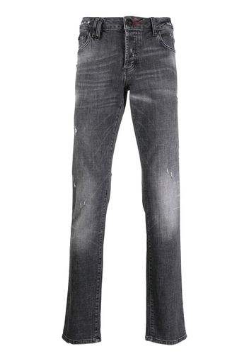 Philipp Plein distressed straight-leg jeans - Grigio