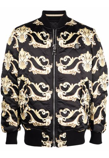 Philipp Plein Bomber Gothic con stampa - Nero