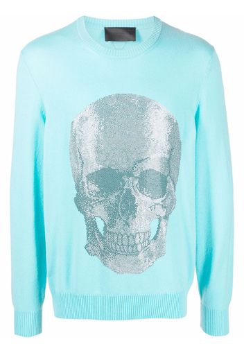 Philipp Plein Maglione girocollo con stampa - Blu