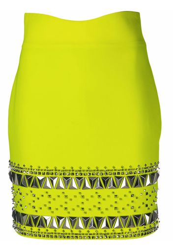 Philipp Plein Minigonna con borchie - Giallo