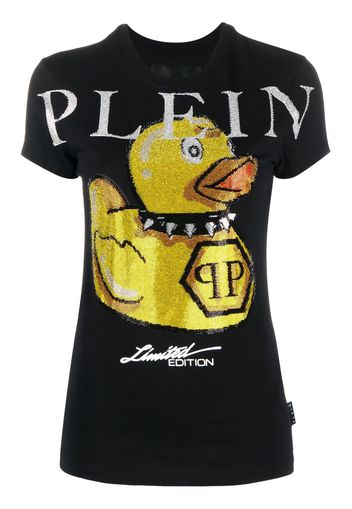 Philipp Plein T-shirt Duck Stones con scollo rotondo - Nero