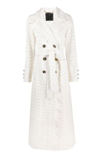 Philipp Plein Long Sangallo leather trench coat - Bianco