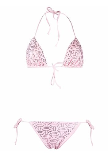 Philipp Plein Set bikini con stampa - Rosa