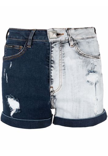 Philipp Plein two-tone denim shorts - Blu