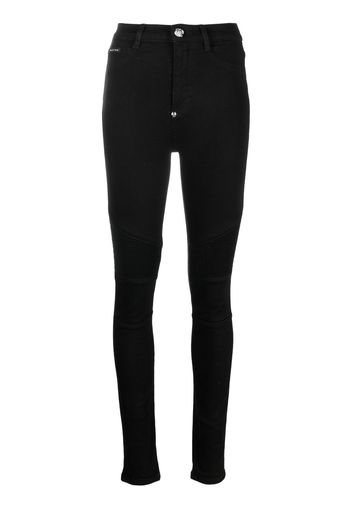 Philipp Plein Jeans biker a vita alta - Nero