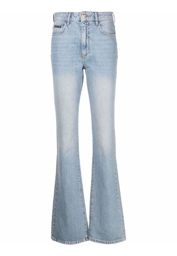 Philipp Plein Jeans svasati a vita alta - Blu