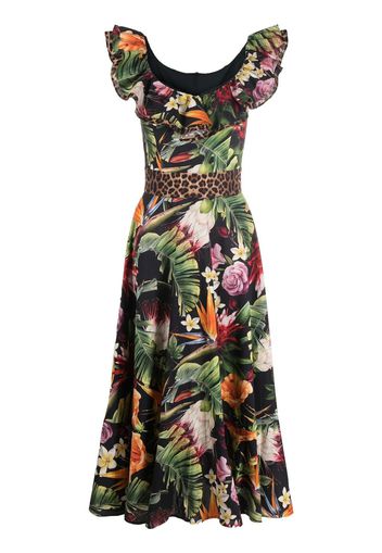 Philipp Plein floral-print maxi dress - Nero