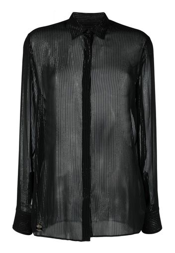 Philipp Plein Camicia semi trasparente - Nero