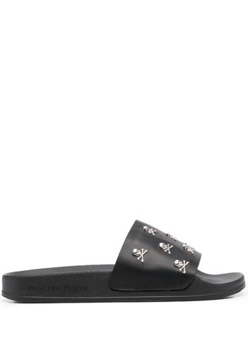 Philipp Plein Sandali slides Crystal Skull - Nero