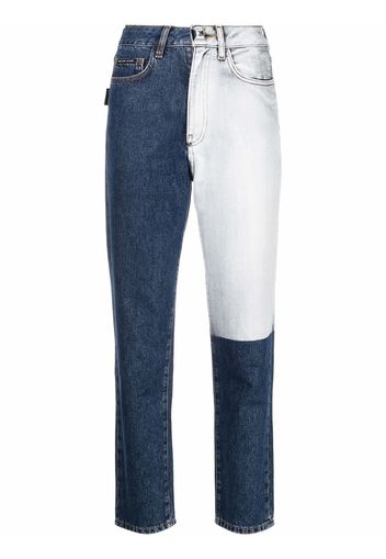 Philipp Plein two tone patch jeans - Blu