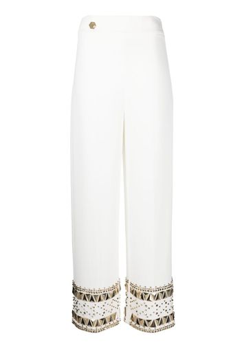 Philipp Plein Pantaloni Cady con borchie - Bianco