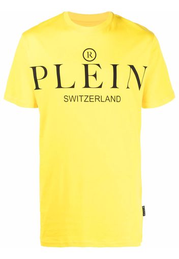 Philipp Plein logo-print cotton T-shirt - Giallo