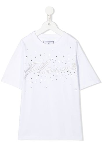 Philipp Plein Junior T-shirt con ricamo - Bianco