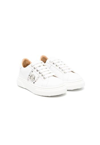 Philipp Plein Junior Hexagon studded low-top sneakers - Bianco