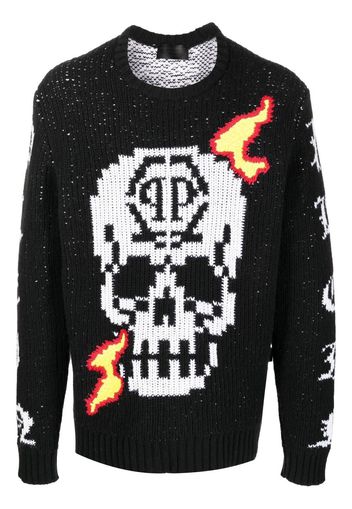 Philipp Plein Maglione con applicazione - Nero