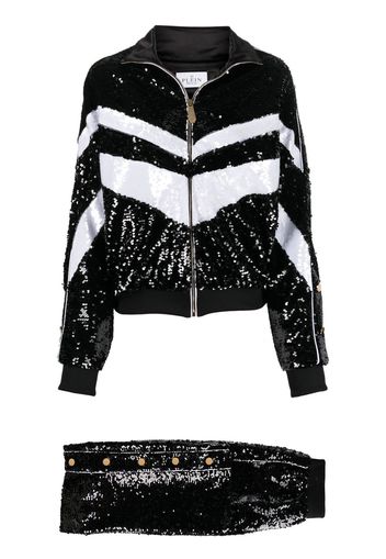 Philipp Plein Tuta sportiva con paillettes - Nero