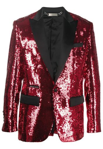 Philipp Plein sequin single-breasted blazer - Rosso